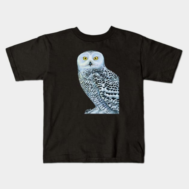 Snowy Owl Kids T-Shirt by Tim Jeffs Art